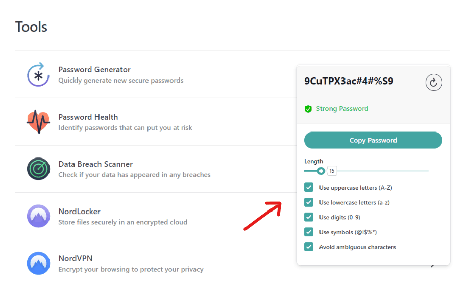 Generatore di password NordPass