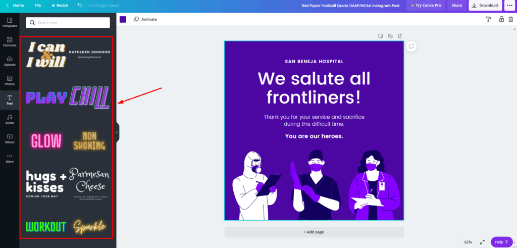 Canva 免费字体模板