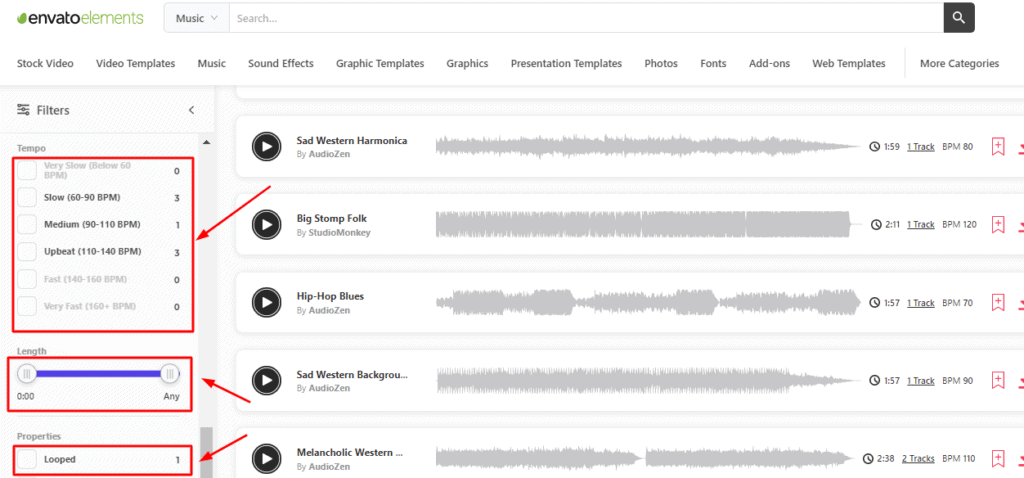 Envato Elements 音轨