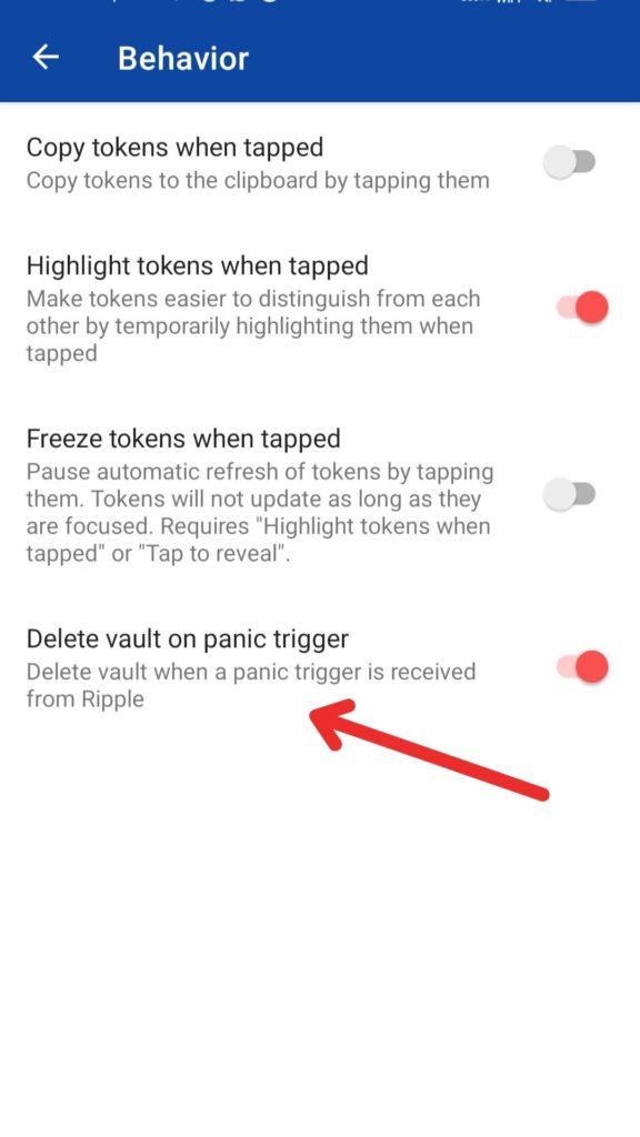 Aegis Authenticator のパニックトリガー