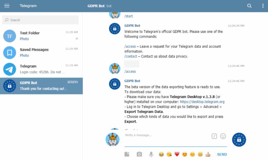 โทรเลข GDPR บอท
