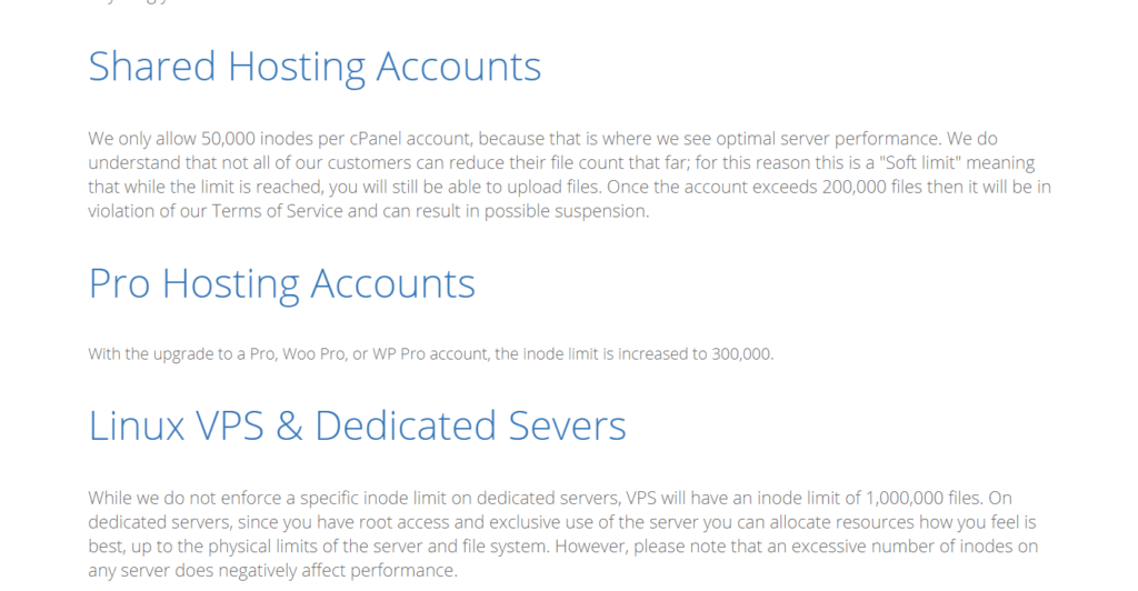 bluehost จำนวนไอโหนด