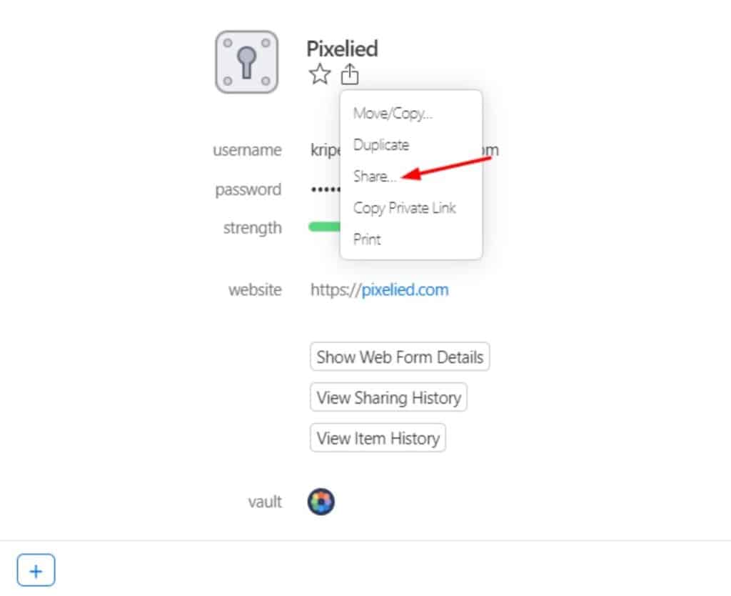 การแชร์รหัสผ่านบน 1Password
