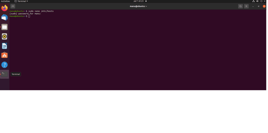 (Linux) 1단계 - 호스트 파일 열기