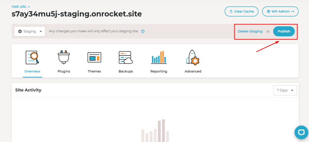 Rocket.net でのステージングの公開