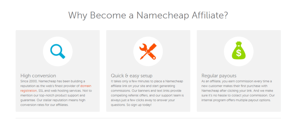 Programme d'affiliation de Namecheap
