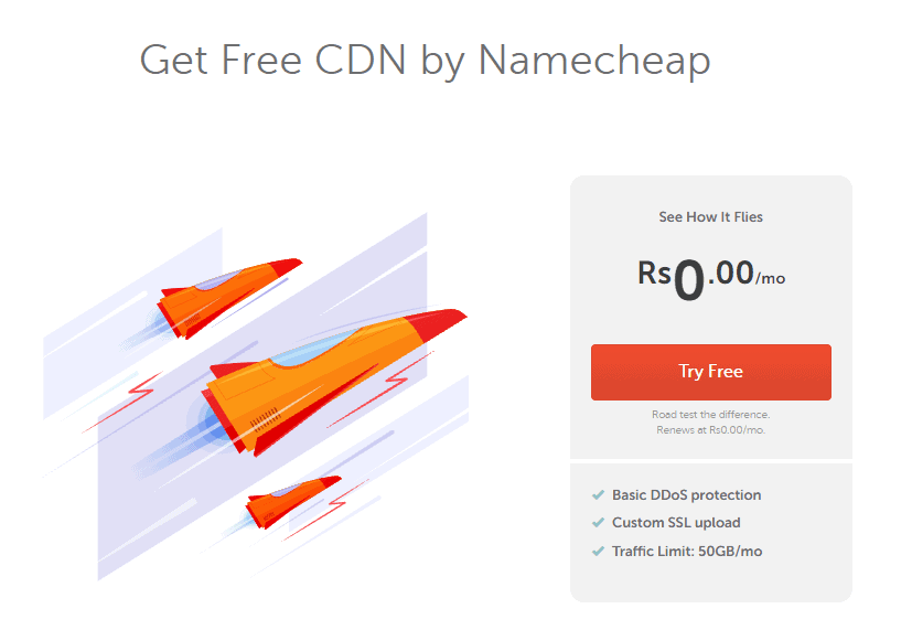 Accès gratuit au CDN supersonique dans Namecheap