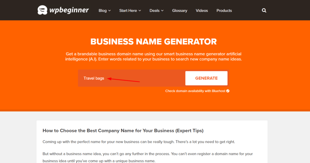 Page d'accueil de WpBeginner