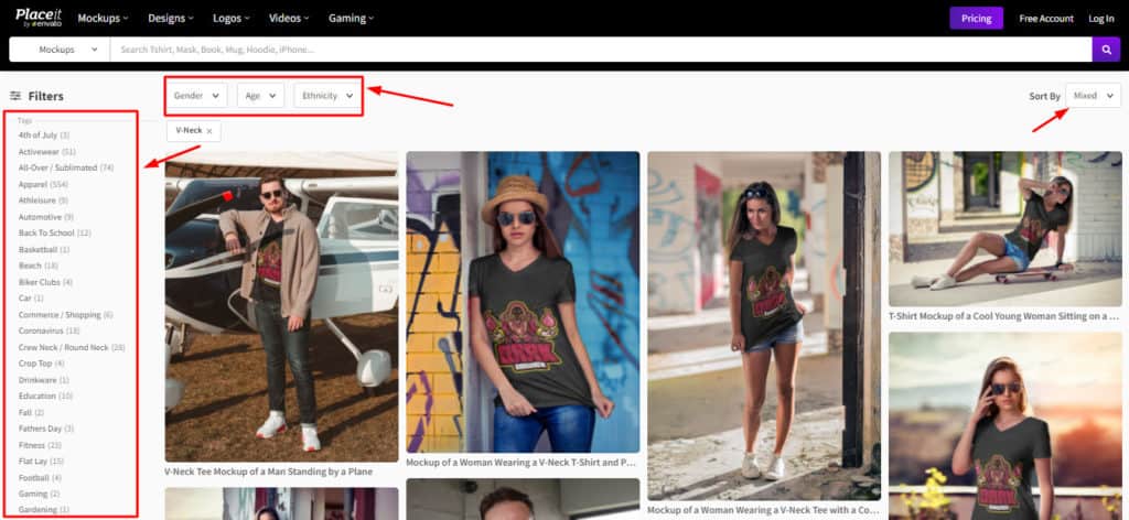 Maquettes de t-shirts
