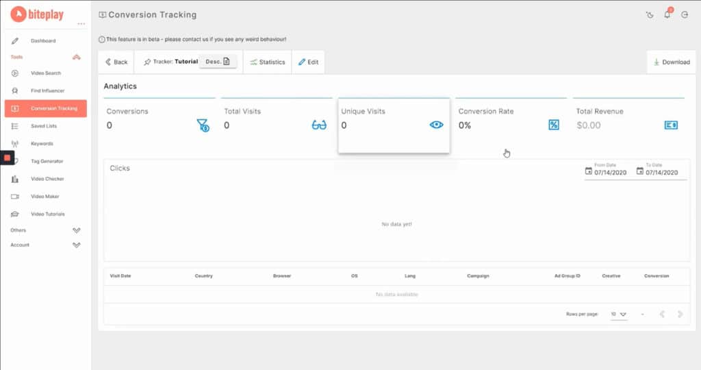 Suivi des conversions Biteplay