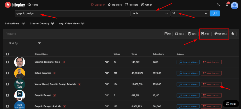 Trouvez des influenceurs dans Biteplay