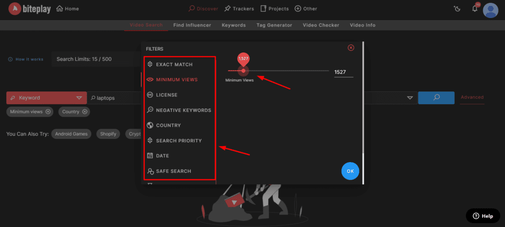 Options de recherche vidéo avancées