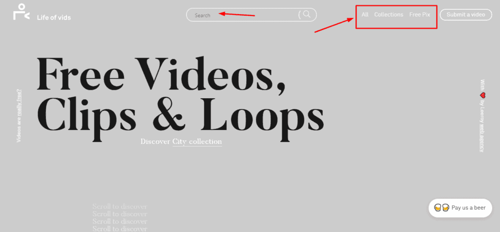Page d'accueil de la vie des vidéos