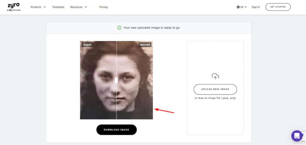 Mejorador de imagen Zyro