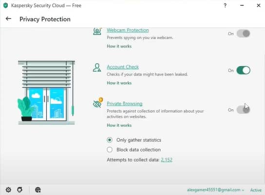 Kaspersky Antivirus 中的帳戶檢查