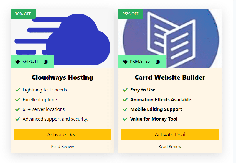 AffiliateBooster 優惠券網格塊