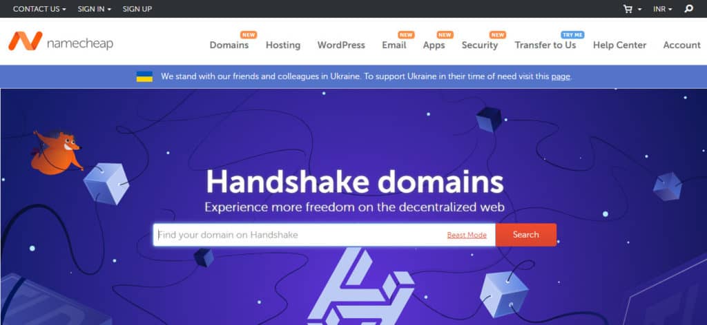 Namecheap ハンドシェイク ドメイン