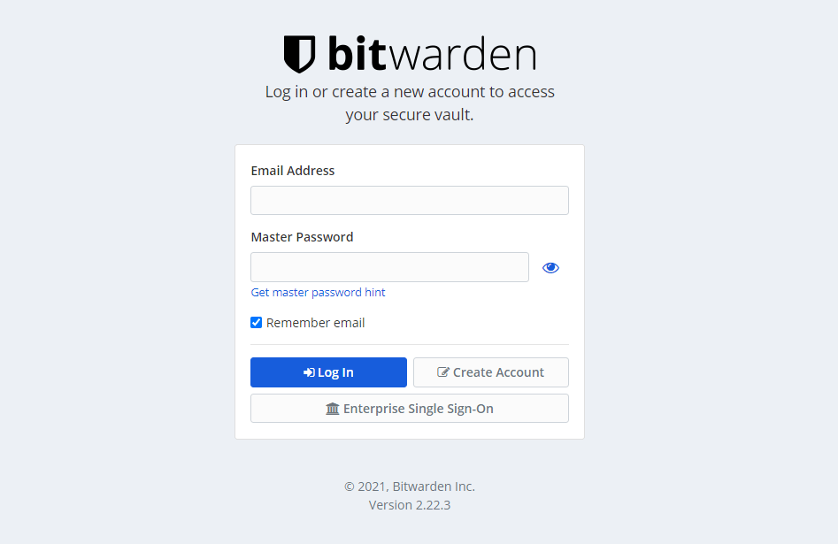 قم بتسجيل الدخول إلى حساب Bitwarden