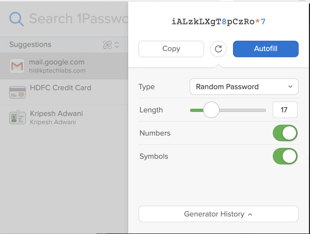 1password-パスワードジェネレーター