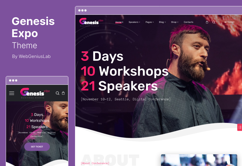 GenesisExpo Theme - Тема WordPress для деловых мероприятий и конференций