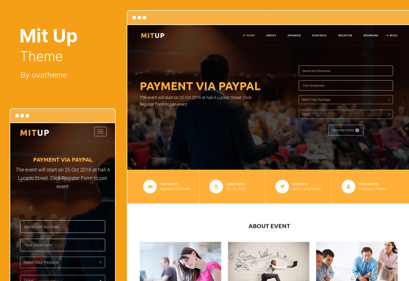 MitUp Theme - тема WordPress для мероприятий и конференций