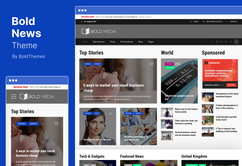 Motyw Bold News - Motyw WordPress z czasopismami i gazetami