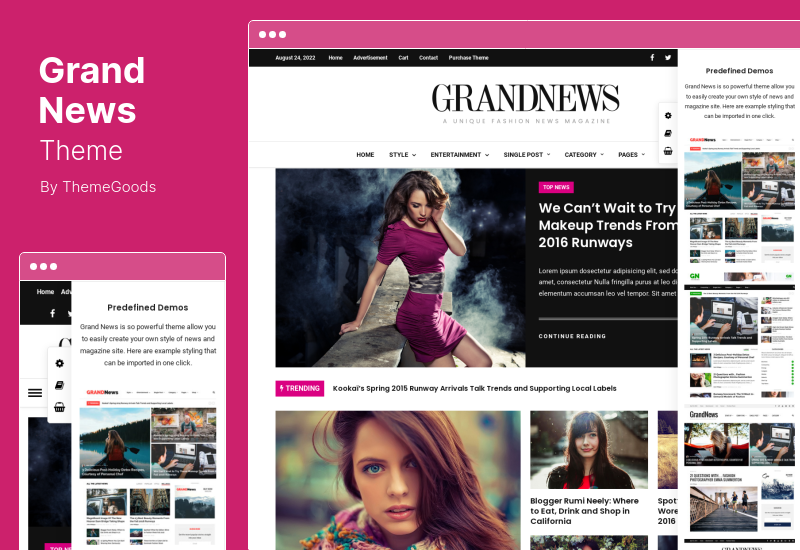 Motyw Grand News - Motyw WordPress Gazeta czasopism
