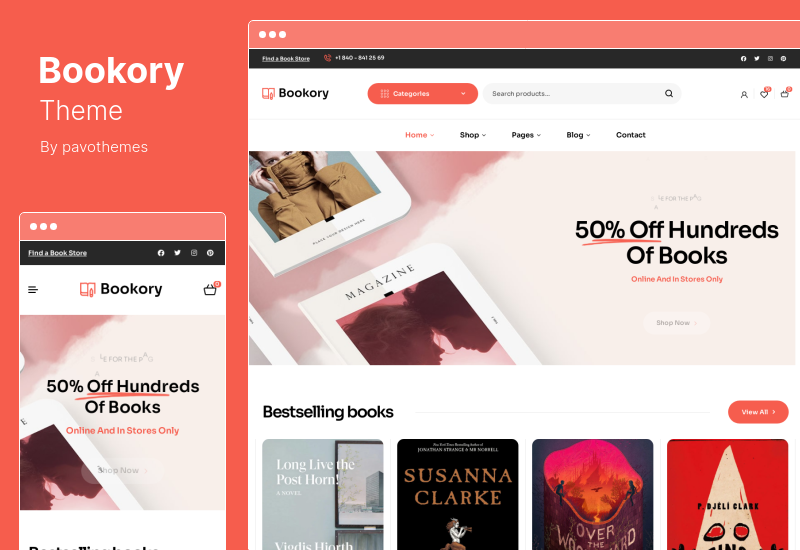 Bookory Theme - Книжный магазин WooCommerce Theme