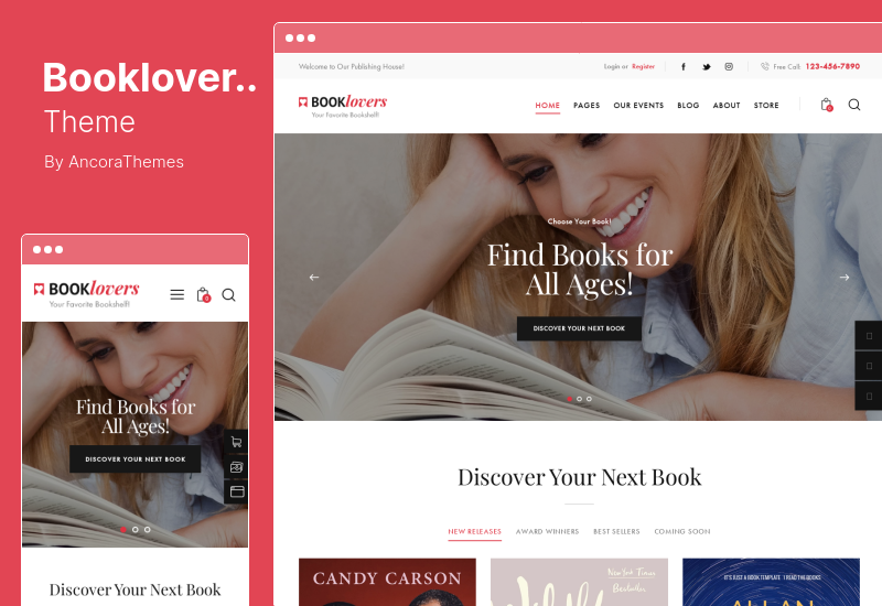 Booklovers Theme - Тема WordPress для издательства и книжного магазина