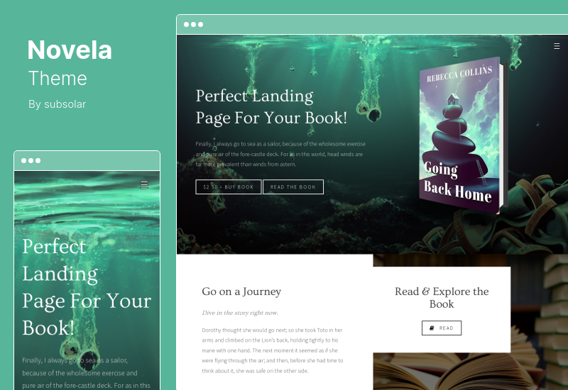 Novela Theme - Тема WordPress для посадки и чтения книг