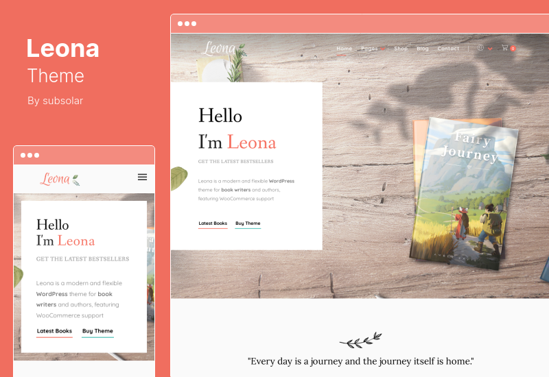 Leona Theme - Тема WordPress для писателей и авторов книг