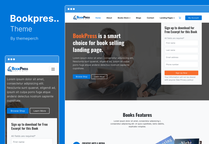 Bookpress Theme - тема книжного магазина WooCommerce для издателей, писателей и авторов, а также для партнерского маркетинга