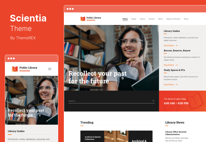 Scientia Theme — тема WordPress для публичной библиотеки и книжного магазина