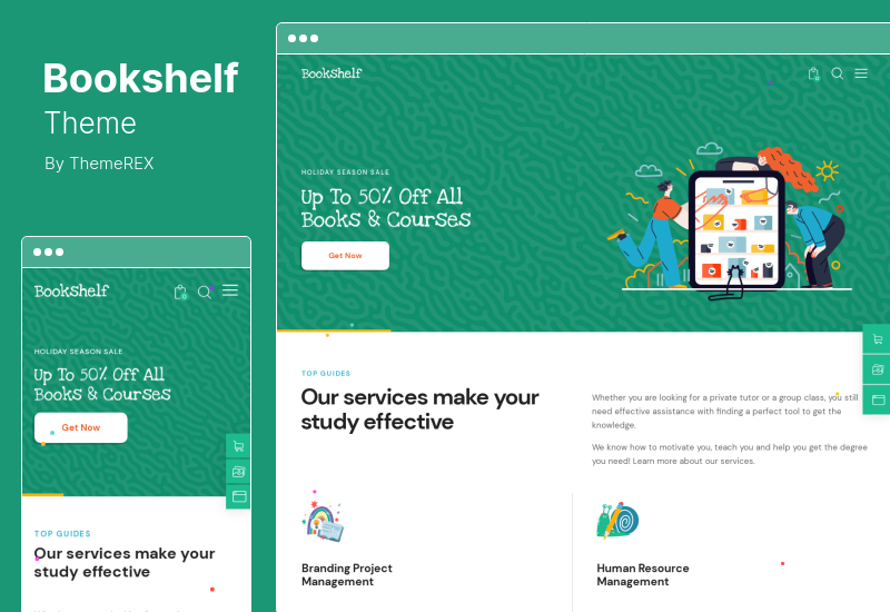 Bookshelf Theme — тема WordPress для интернет-магазина книг и мультимедиа