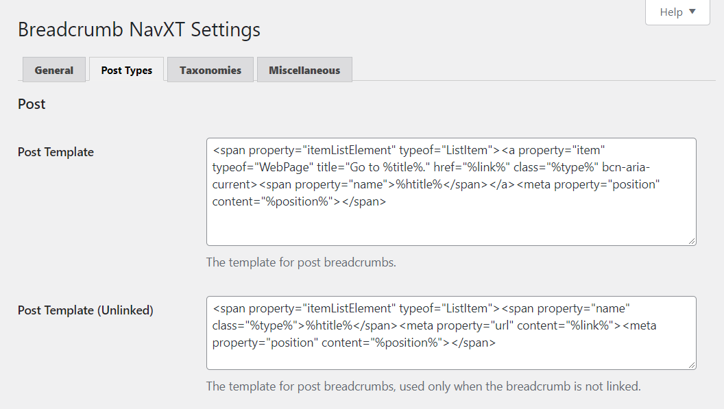 Breadcrumb-Vorlagen mit Breadcrumb NavXT konfigurieren