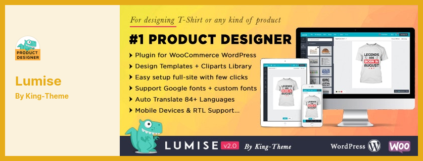 Plugin Lumise - Product Designer per WooCommerce WordPress