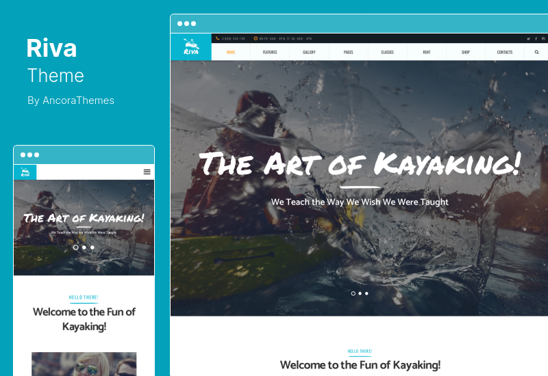 Riva Teması - Kayak / Kürek Çekme / Su Sporları ve Dış Mekanlar WordPress Teması