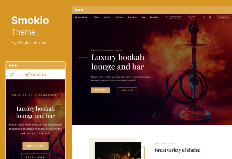 Tema Smokio - Tema WordPress pentru producția de fermă de tutun și canabis