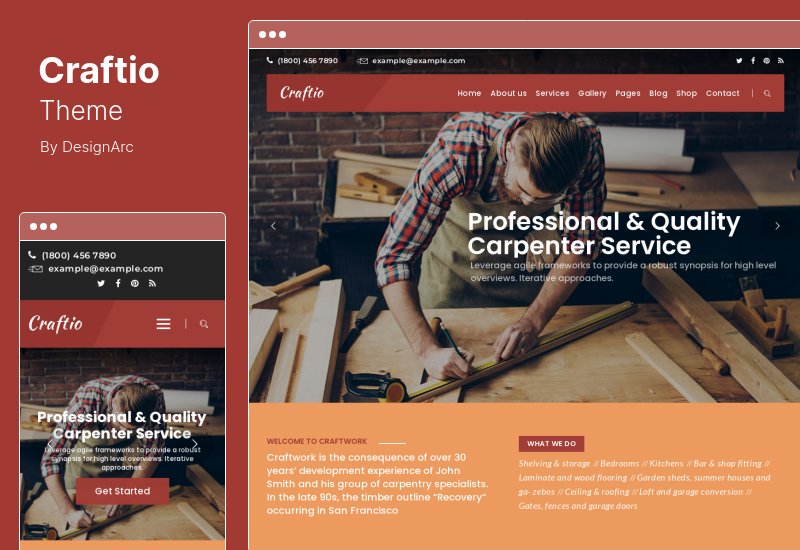 Tema Craftio - Tema WordPress per falegname
