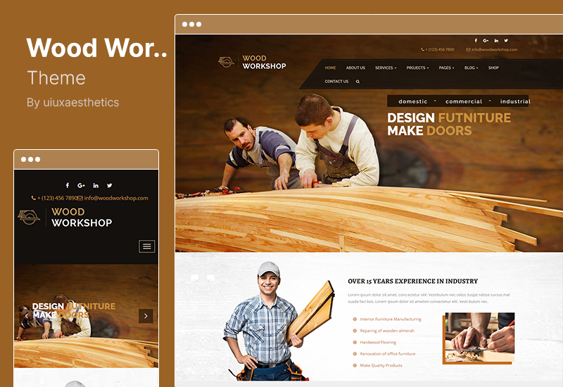 Tema del laboratorio del legno - Tema WordPress del falegname artigiano