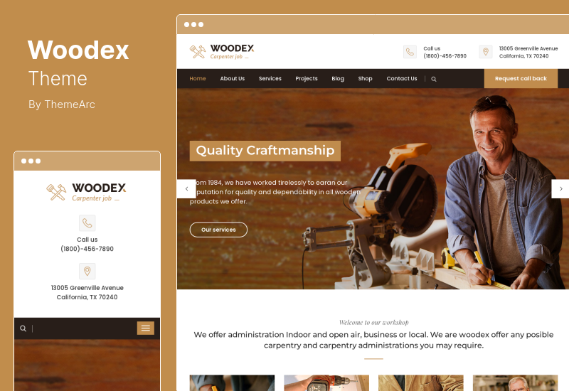 Tema Woodex - Tema WordPress per falegnami e artigiani