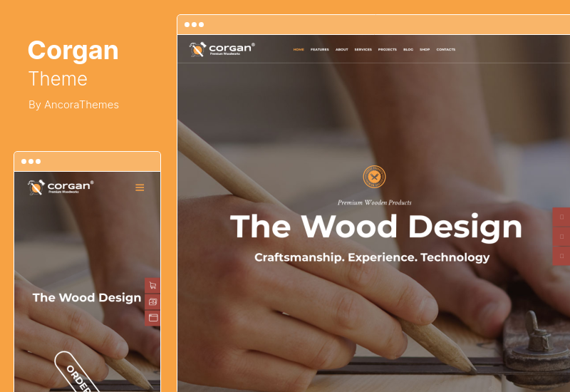 Tema Corgan - Tema WordPress per falegnameria, falegnameria e pavimenti