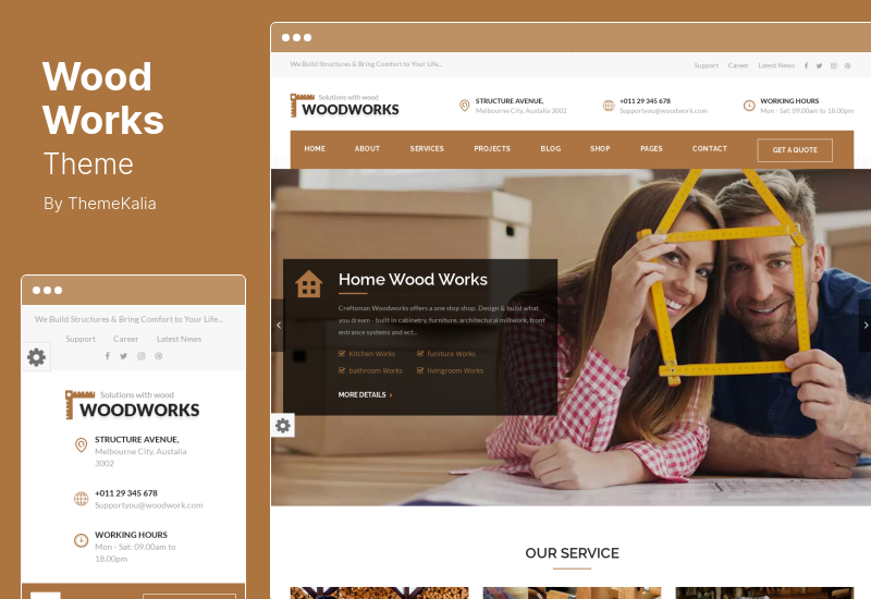 Tema per lavori in legno - Tema WordPress per falegname e artigiano
