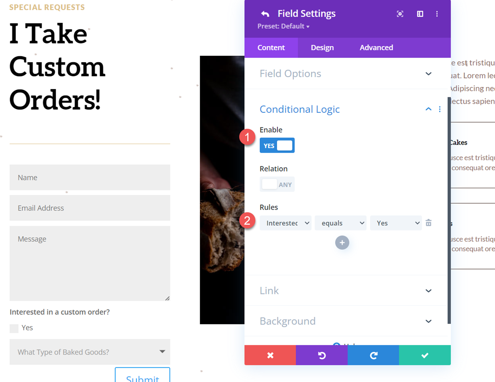 Divi Reveal Options Dropdown Contact Form 条件逻辑