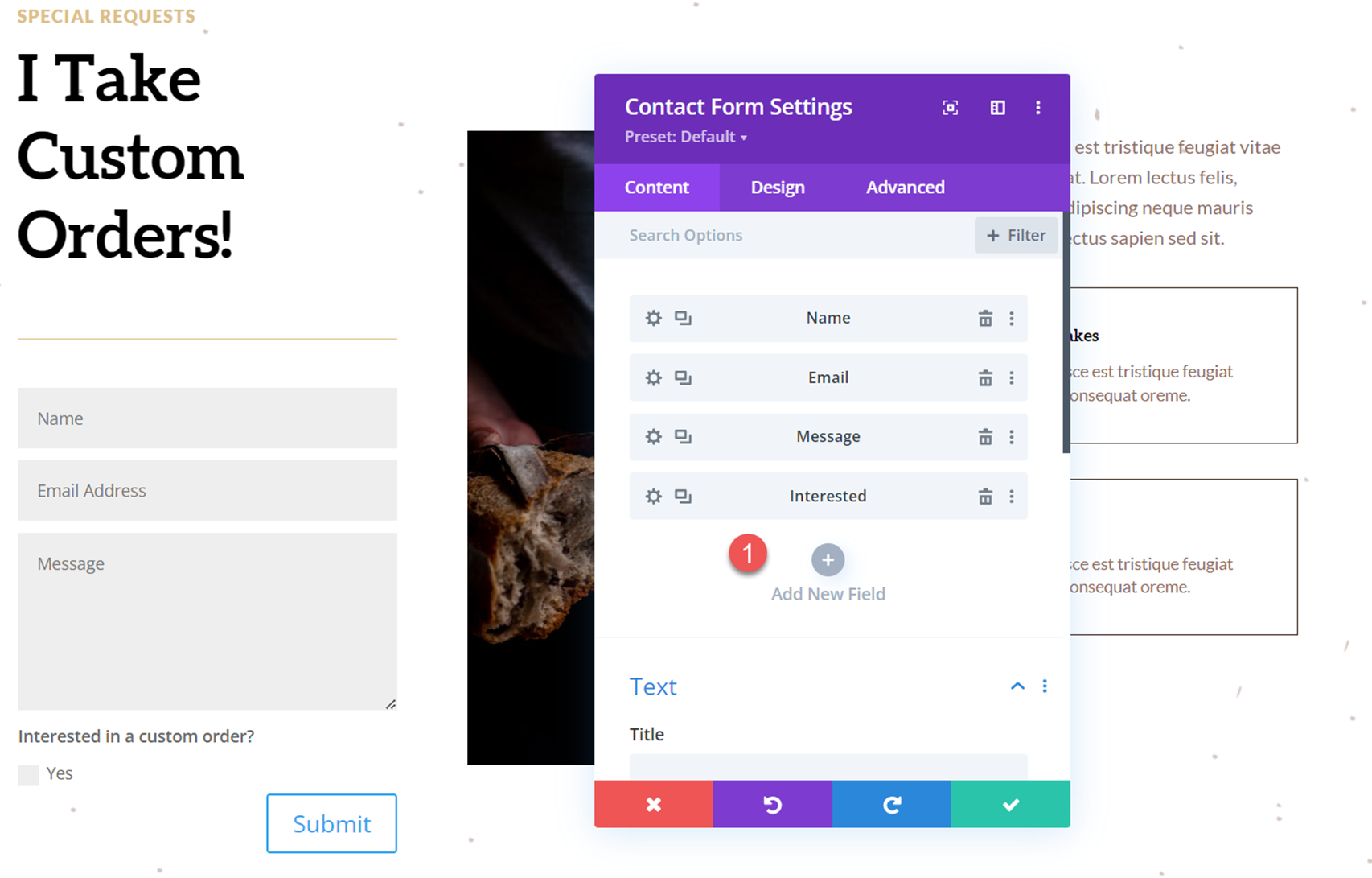Divi Reveal Options Dropdown Contact Form 添加新字段