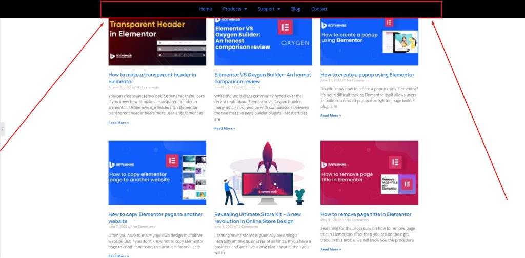 只需 5 分钟即可在 Elementor 中创建 Sticky header! 6 see the sticky header result