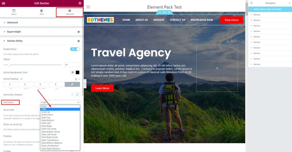 只需 5 分钟即可在 Elementor 中创建 Sticky header! 25 customize the header to apply fade