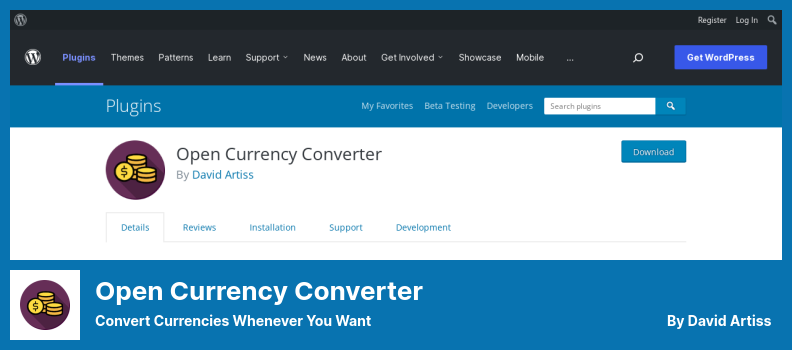 Open Currency Converter Plugin - いつでも通貨を変換できます