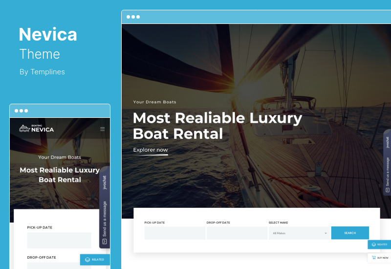 Tema Nevica - Tema WordPress per il noleggio di yacht