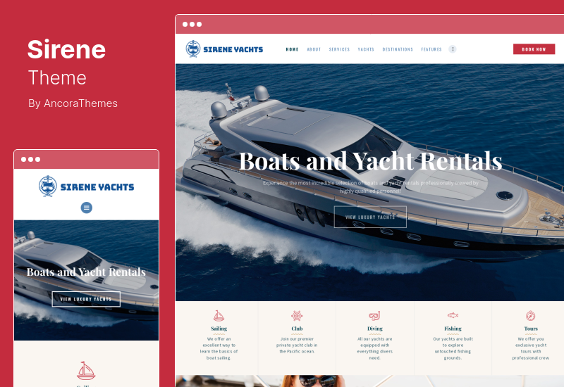 Tema Sirene - Tema WordPress per Servizi di Noleggio Barche e Noleggio Barche